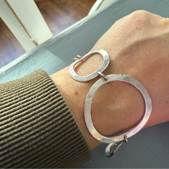 925 Sterling Silver Toggle Bracelet - Picture 1 of 7